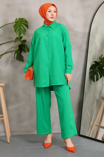 Yeşil Gömlek Pantolon Takım